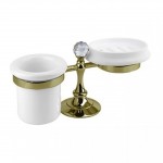 Держатель стакана и мыльницы Cezares Olimp настольный бронза ручки Swarovski OLIMP-STT-02-Sw