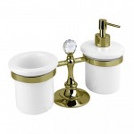 Держатель стакана и дозатора для жидкого мыла Cezares Olimp настольные бронза ручки Swarovski OLIMP-TDT-02-Sw Держатель стакана и дозатора для жидкого мыла Cezares Olimp настольные бронза ручки Swarovski OLIMP-TDT-02-Sw