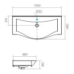 Раковина Беверли 100 см 1WH302502