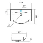 Раковина Aquton Беверли 65 см 1WH302501