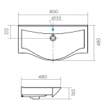 Раковина Беверли 80 см 1WH302422