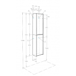 Полуколонна Aquaton Сканди подвесная Белый/Дуб Рустикальный 1A255003SDZ90