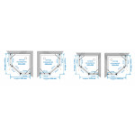 Душевое ограждение Акватон LAX FES R пятиугольное распашное прозрачное стекло правое 100х100х200 см