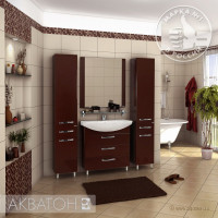 Мебель для ванной комнаты Aquaton Ария 80 Н коричневый