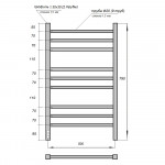 Полотенцесушитель электрический Point Веста PN70758BR П9 500x800, диммер слева, бронза