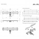 Душевой трап AM.PM MasterFlow хром матовый W01SC-U11-080-04SB Душевой трап AM.PM MasterFlow хром матовый W01SC-U11-080-04SB