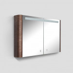 Зеркало-шкаф AmPm Sensation с подсветкой 100 см табачный дуб текстурированный
