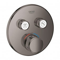 Смеситель Grohe Grohtherm Smartcontrol для ванны и душа, комплект верхней части для Rapido SmartBox, круглая розетка 2 кнопки, графит 29119A00