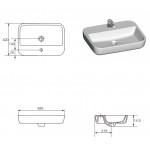Раковина Cersanit Caspia 60 Square UM-CAS60/1-S