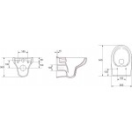 Унитаз подвесной Cersanit Nature New Clean On с сиденьем микролифт Easy-off MZ-NATURE-CON-DL