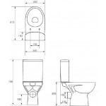 Унитаз-компакт Cersanit Parva New Clean On 011 3/6 с сиденьем микролифт Easy-off KO-PA011-3/6-CON-DL