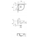 Раковина Cersanit Sigma 36 угловая UM-SG/1