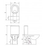 Унитаз-компакт Cersanit Street Fusion New Clean On 011 3/5 с сиденьем slim микролифт Easy-off KO-SFU011-3/5-CON-S-DL