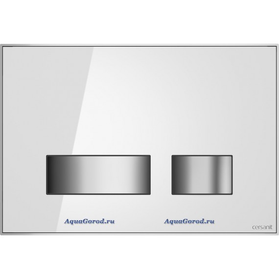 Клавиша для инсталляции Cersanit Movi стекло белый глянцевый универсальная с монтажной рамкой BU-MOV/WHG/GL