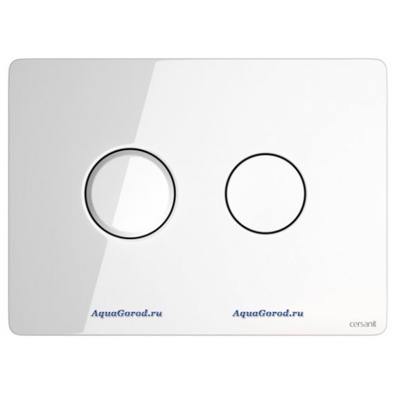 Кнопка смыва Cersanit Accento пневматическая, стекло, белый P-BU-ACN-CIR-PN/Wh/Gl