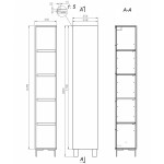 Шкаф-пенал Cersanit City SL-CITY-Gr, серый дуб Шкаф-пенал Cersanit City SL-CITY-Gr, серый дуб