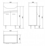 Тумба под умывальник Cersanit Erica New 55 SU-ERN-ERI55