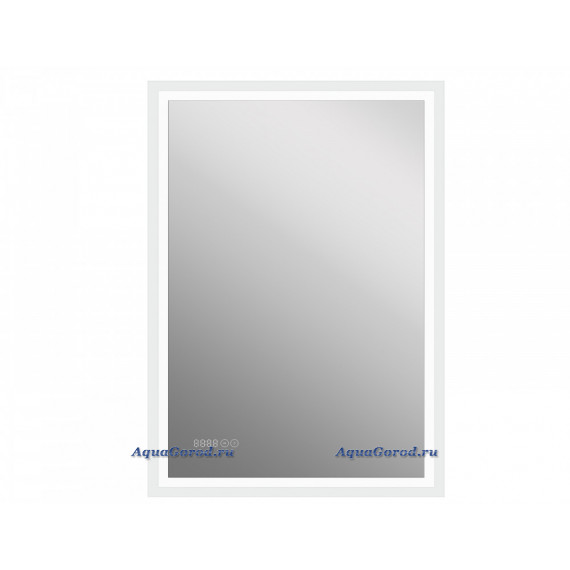 Зеркало Cersanit LED 080 design pro 60x85 с подсветкой, антизапотеванием и часами прямоугольное