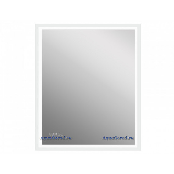 Зеркало Cersanit LED 080 design pro 70x85 с подсветкойй, антизапотеванием и часами прямоугольное