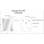 Зеркало Cersanit LED 080 design pro 70x85 с подсветкойй, антизапотеванием и часами прямоугольное