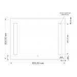 Зеркало Cersanit LED 020 base 80, с подсветкой KN-LU-LED020*80-b-Os
