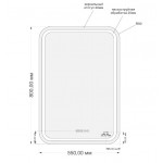 Зеркало Cersanit LED 050 Design Pro 55, с подсветкой, антизапотеванием, часами, сменой холодного и теплого света KN-LU-LED050*55-p-Os