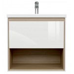 Тумба под умывальник Cersanit Louna 60 белый, светлое дерево SP-SZ-LOU-CO60/Wh