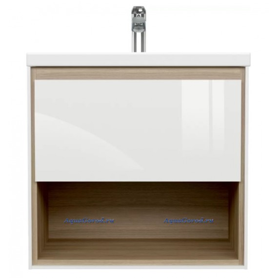 Тумба под умывальник Cersanit Louna 60 белый, светлое дерево SP-SZ-LOU-CO60/Wh