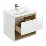 Тумба под умывальник Cersanit Louna 60 белый, светлое дерево SP-SZ-LOU-CO60/Wh