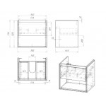 Тумба под умывальник Cersanit Louna 60 белый, светлое дерево SP-SZ-LOU-CO60/Wh