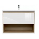 Тумба под умывальник Cersanit Louna 80 белый, светлое дерево SP-SZ-LOU-CO80/Wh