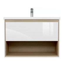 Тумба под умывальник Cersanit Louna 80 белый, светлое дерево SP-SZ-LOU-CO80/Wh