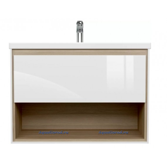 Тумба под умывальник Cersanit Louna 80 белый, светлое дерево SP-SZ-LOU-CO80/Wh