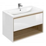 Тумба под умывальник Cersanit Louna 80 белый, светлое дерево SP-SZ-LOU-CO80/Wh