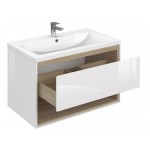 Тумба под умывальник Cersanit Louna 80 белый, светлое дерево SP-SZ-LOU-CO80/Wh