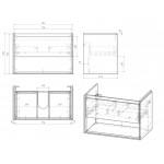 Тумба под умывальник Cersanit Louna 80 белый, светлое дерево SP-SZ-LOU-CO80/Wh