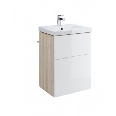 Тумба под умывальник Cersanit Smart 50 белая светлый ясень SU-SMA-CO50/Wh