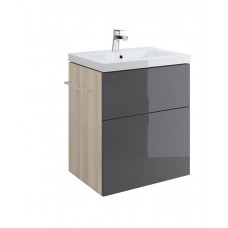 Тумба под умывальник Cersanit Smart 60 серая светлый ясень SU-SMA-CO60/Gr