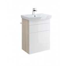 Тумба под умывальник Cersanit Smart 55 белая светлый ясень SU-SMA-CA55/Wh