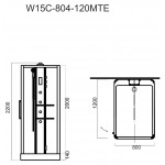 Душевая кабина Am.Pm Awe гидромассажная с паром 120х80 см W15C-804-120MTE