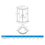 Душевая кабина Erlit Comfort ER3508PE-C4 без крыши тонированное стекло 80x80x195