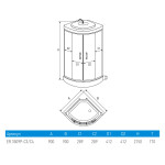 Душевая кабина Erlit Comfort ER3509P-C3-RUS с крышей матовое стекло 90x90x215