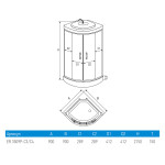 Душевая кабина Erlit Comfort ER3509P-C4-RUS с крышей тонированное стекло 90x90x215