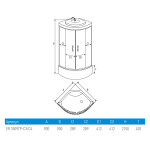 Душевая кабина Erlit Comfort ER3509TP-C3-RUS с крышей матовое стекло 90x90x215