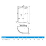 Душевая кабина Erlit Comfort ER3512PR-C4-RUS с крышей тонированное стекло 120x80x215 правая