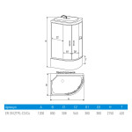 Душевая кабина Erlit Comfort ER3512TPL-C4-RUS с крышей тонированное стекло 120x80x215 левая
