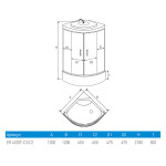 Душевой бокс Erlit Comfort ER4320T-C2 с крышей тонированное стекло 120x120x218