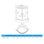 Душевой бокс Erlit Comfort ER4335T-C2 с крышей тонированное стекло 135x135x225