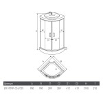 Душевая кабина Erlit Eclipse ER5709P-C24 с крышей тонированное стекло 90x90x215