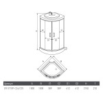 Душевая кабина Erlit Eclipse ER5710P-C24 с крышей тонированное стекло 100x100x215